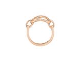 a rose gold ring with diamonds on a white background