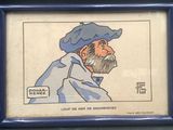 tableau représentant un homme portant un chapeau bleu et un manteau bleu, avec une moustache
