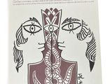 the front cover of a book with a drawing of a woman ' s face on it