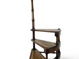a wooden chair with three steps on it
