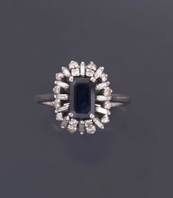 a sapphire and diamond cluster ring