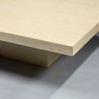 Table basse à piétement et plateau carré en travertin blanc … (photo 3)