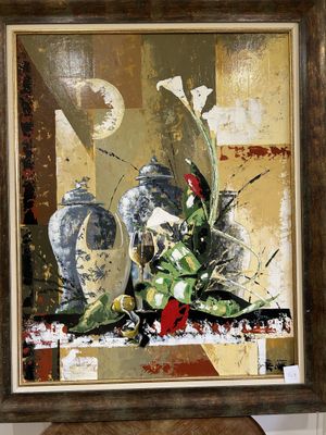 François Lassere né 1960, HST, 2003, signé au dos, Plante et…