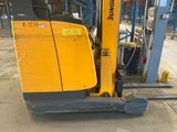 a picture of a forklift parked in a warehouse