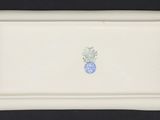 an image of a white tray with a blue pineapple on it