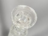a clear glass vase with a clear top on a table