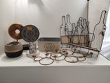 a table with a lot of different items on it