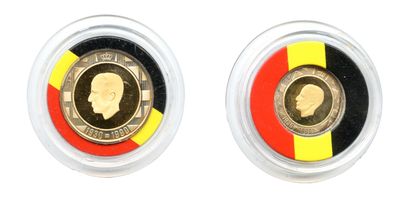 Les deux pièces se trouvent dans un étui en plastique transparent orné d'un motif rouge, jaune et noir.