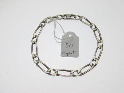 bracelet maille alternée argent 925°/°°, bossué L:21cm 14,… - Photo 1