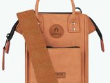 an image of a tan bag with a brown strap