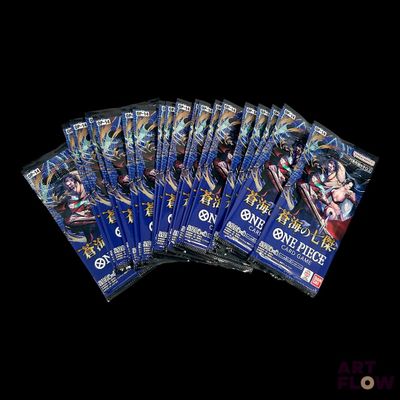 six packs of one - handed card game cards on a black background