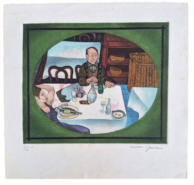 une image représentant un tableau où l'on voit un homme assis à une table