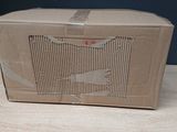 a cardboard box with a picture of a cat on it