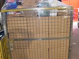 a large cart with boxes on it in a warehouse