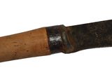 a knife with a wooden handle on a white background