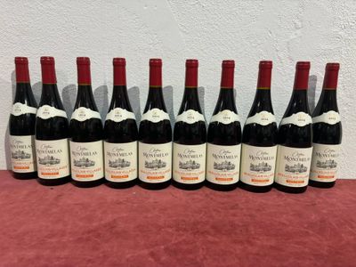 six bottles of wine lined up in a row on a table
