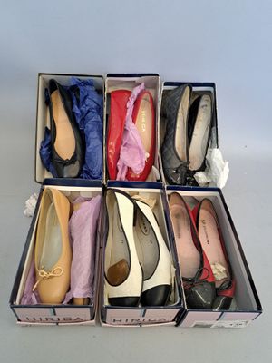 Six paires ballerines en cuir ou toile, taille 38 ou 39, état neuf en 