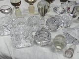a table with a lot of glass items on it