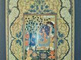 a painting of a man and a woman in a garden
