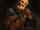 a painting of an old man with a beard holding a book