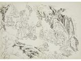 an image of a drawing of a group of people in a forest