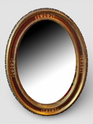 MIROIR OVALE en bois gravé