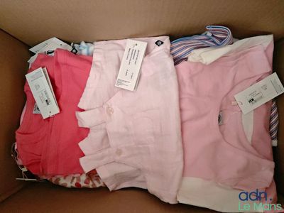 une boîte contenant beaucoup de vêtements