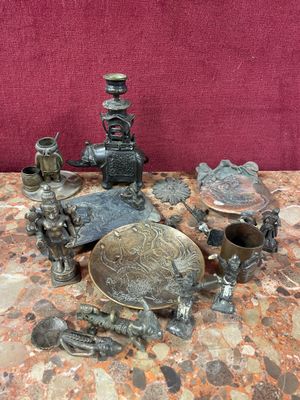 a table with a lot of different items on it