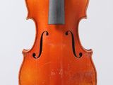 a close up of a violin with a bow on a white background