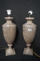 2 jolies lampes de table en marbre - H : 55 cm