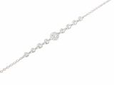 a close up of a diamond bracelet on a white background