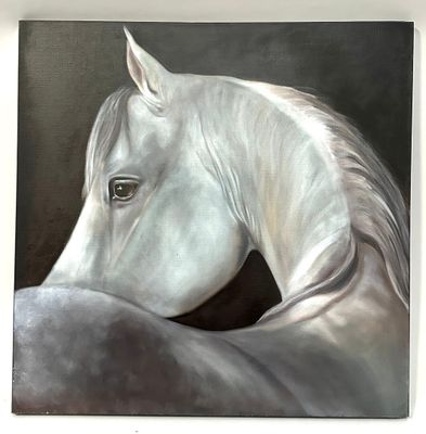 Ann MASSEAUT-FRANCHET, Aube, Huile sur toile, 80 x 80 cm