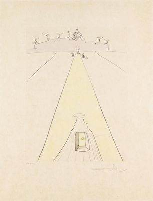 an image of a drawing of a person standing in front of a building