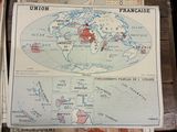 a map of the world on display on a table