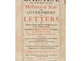 a copy of the first edition of the book cabala, the mysteries of state government letters