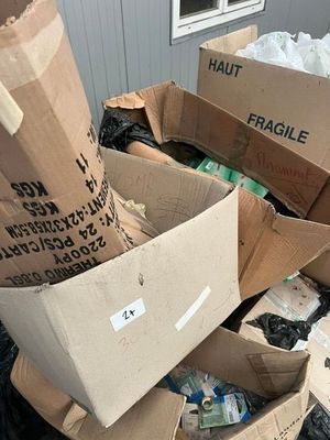 many boxes that are stacked on top of each other