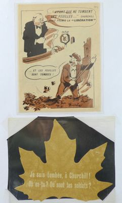 two old political posters of a man and a woman with a maple leaf