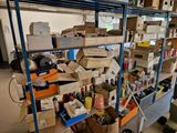 a cart with lots of boxes on it in a room