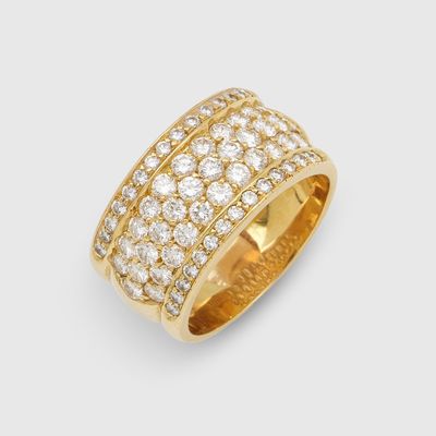 a gold and diamond ring, by van cleef