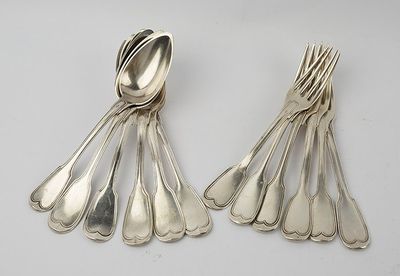 silver plated spoons and spoons on a white surface