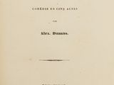 an old book with a black and white title on it