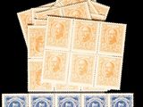plusieurs types de timbres différents sur fond noir
