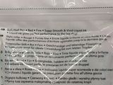 a plastic bag with a label on it that has information on it