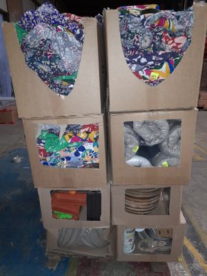 two cardboard boxes that are stacked on top of each other