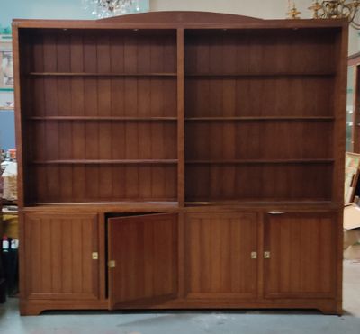 Grande bibliothèque en placage de bois exotique, partie haut… - Photo 1