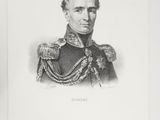 a black and white drawing of a man in uniform