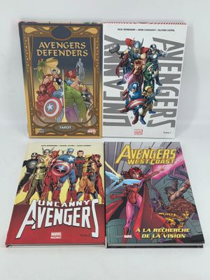 a set of three books about avengers and the defenders