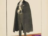 an illustration of a man in a top hat and coat standing in a room
