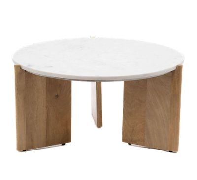 Table basse DENALI CADES DESIGN, plateau Marbre blanc et pie…
