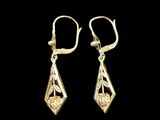 une paire de boucles d'oreilles en or sur fond noir